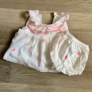 Janie and Jack pineapple dress bloomer set